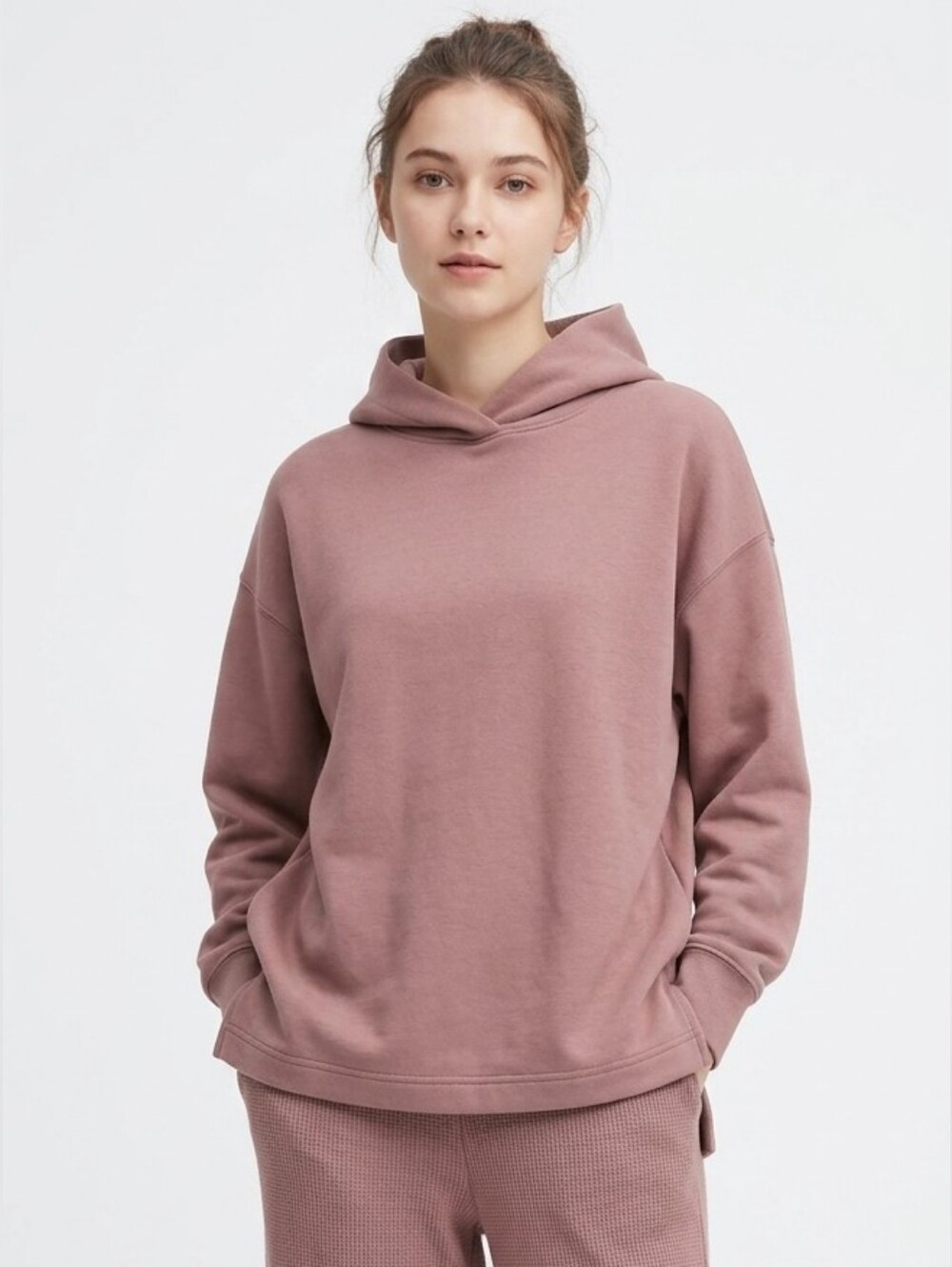 Uniqlo Dusty Rose Hooded Sweatshirt Sz S
